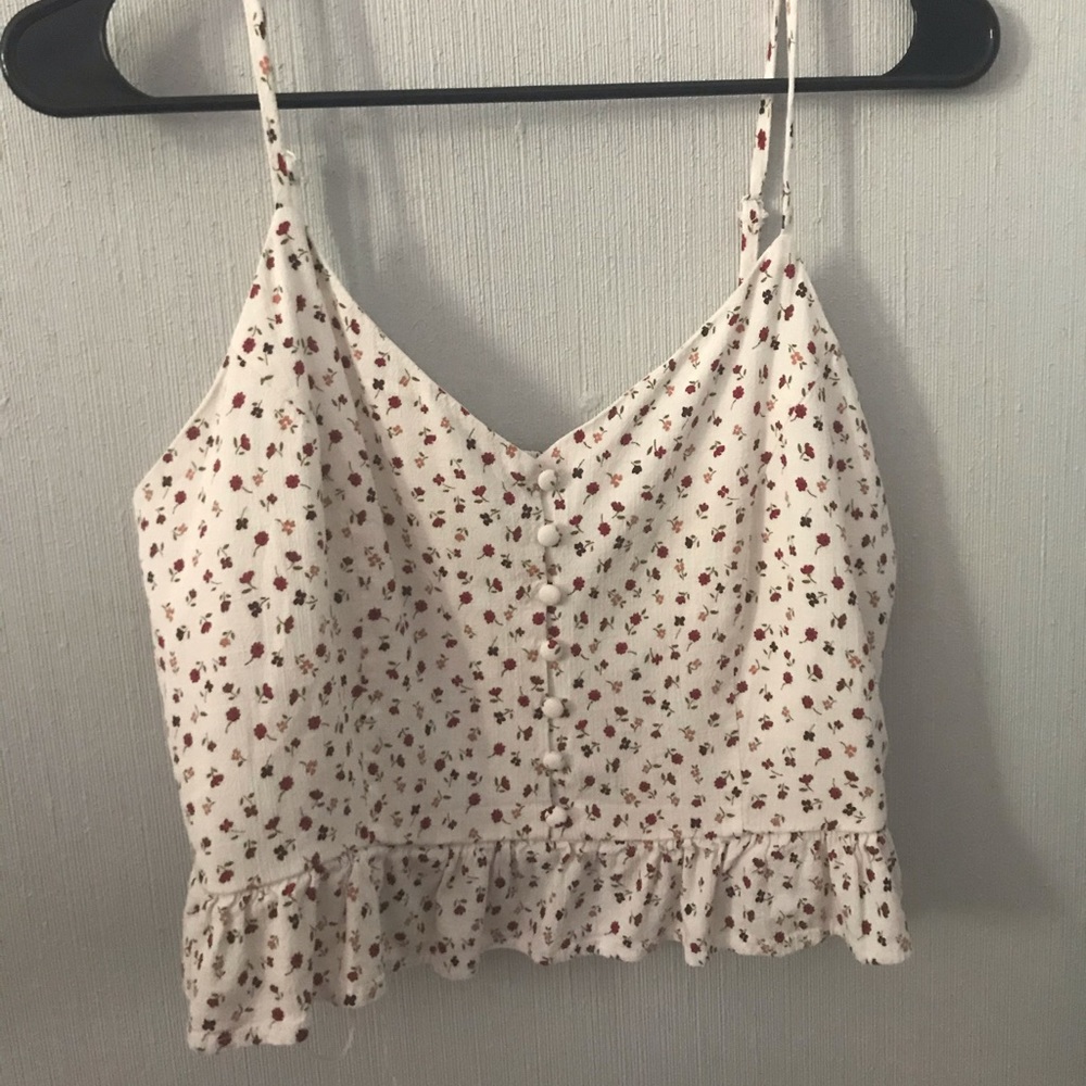 Forever 21 Floral Strappy V Neck Size Large